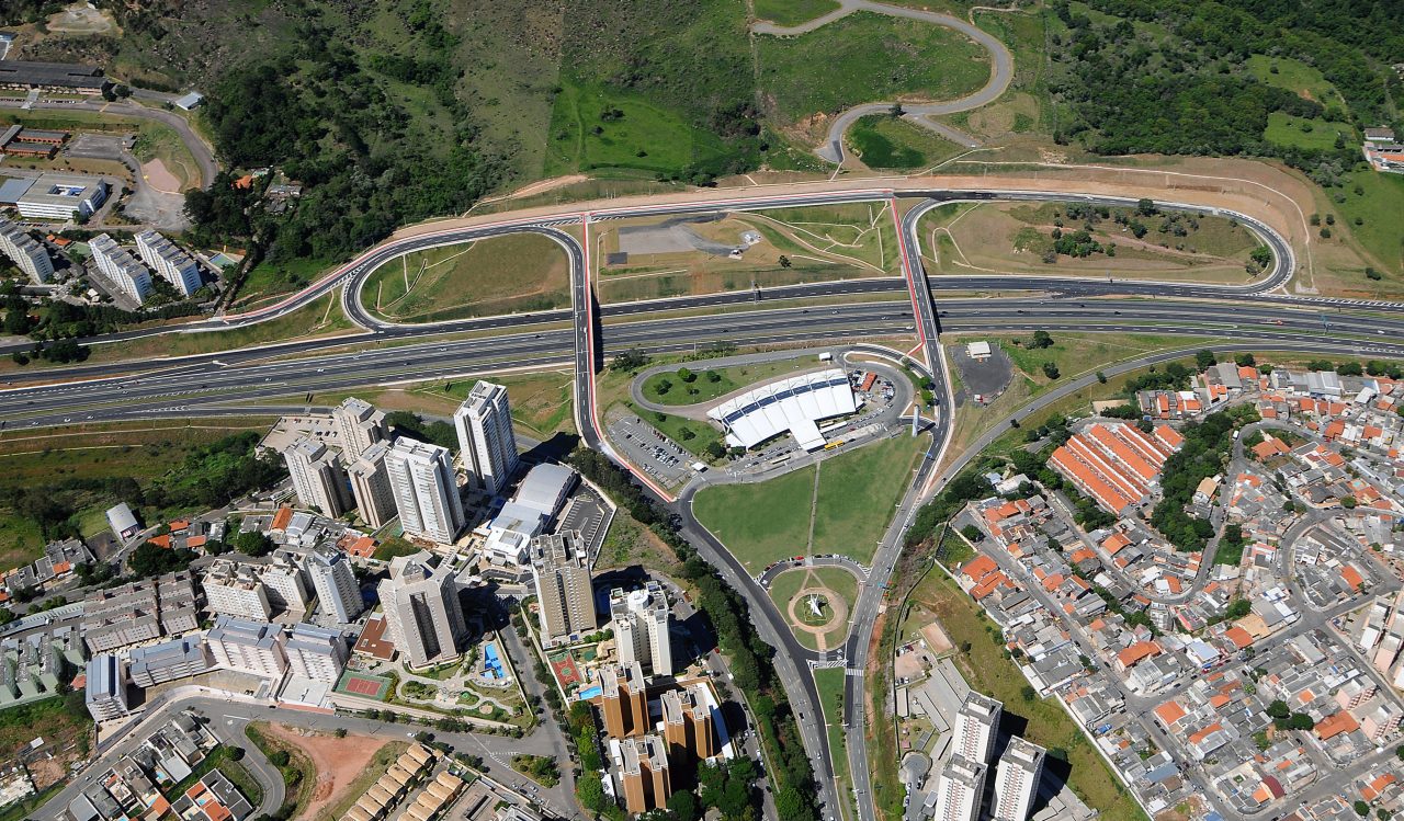 Imagem aerea mostra a conclusão das obras no complexo viario de Jundiaí 