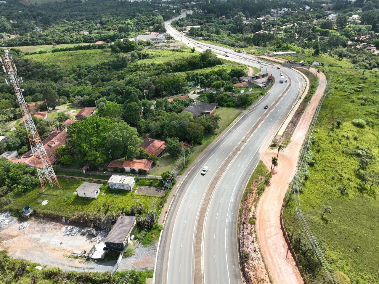 Visibilidade aérea de uma rodovia 
