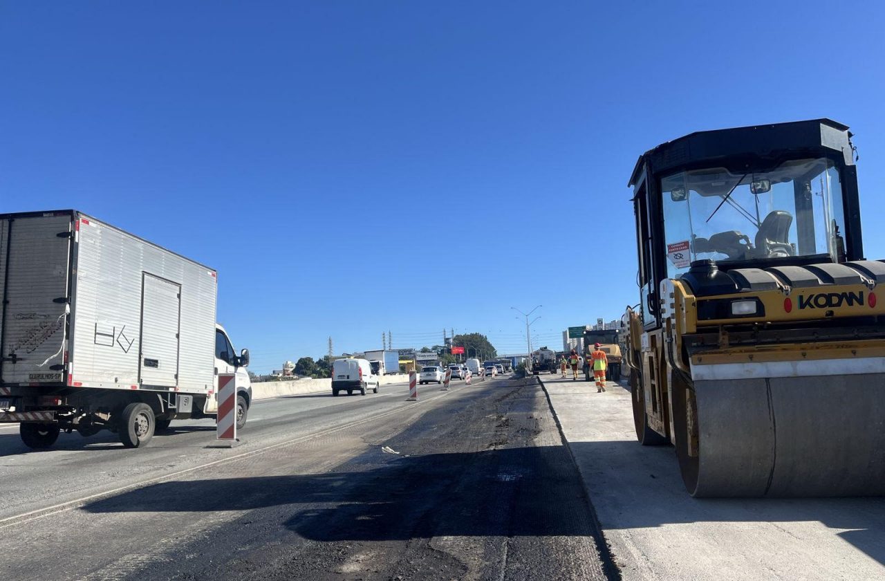 Ampliação de faixas viaduto Sarraceni Guarulhos